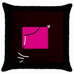 Pink Square  Throw Pillow Case (black) by Valentinaart