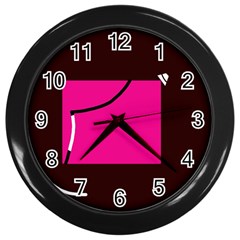 Pink Square  Wall Clocks (black) by Valentinaart