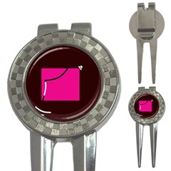 Pink Square  3-in-1 Golf Divots by Valentinaart