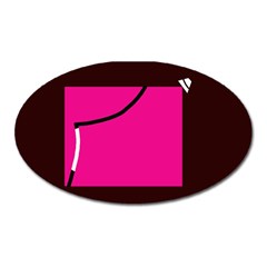 Pink Square  Oval Magnet