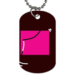 Pink Square  Dog Tag (one Side)