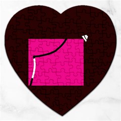 Pink Square  Jigsaw Puzzle (heart)