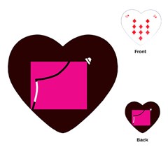 Pink Square  Playing Cards (heart)  by Valentinaart