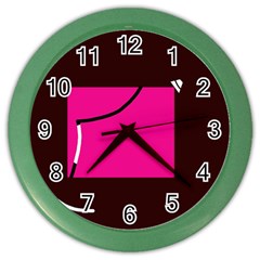 Pink Square  Color Wall Clocks by Valentinaart