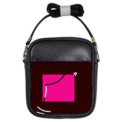 Pink Square  Girls Sling Bags