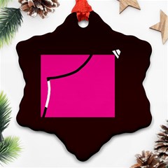 Pink Square  Snowflake Ornament (2-side)