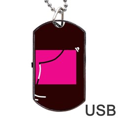 Pink Square  Dog Tag Usb Flash (two Sides)  by Valentinaart