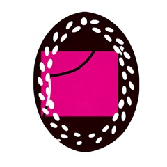 Pink Square  Ornament (oval Filigree) 