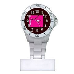 Pink Square  Plastic Nurses Watch