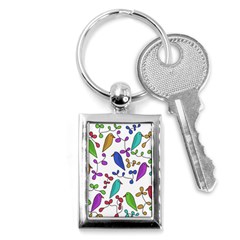 Birds And Flowers Key Chains (rectangle)  by Valentinaart