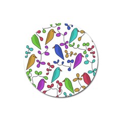 Birds And Flowers Magnet 3  (round)