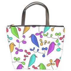 Birds And Flowers Bucket Bags