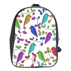 Birds And Flowers School Bags(large) 