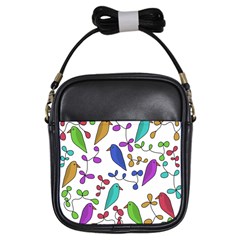 Birds And Flowers Girls Sling Bags