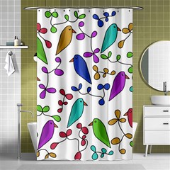 Birds And Flowers Shower Curtain 48  X 72  (small) 