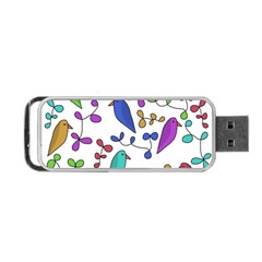 Birds And Flowers Portable Usb Flash (one Side)