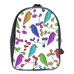 Birds And Flowers School Bags (xl)  by Valentinaart