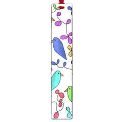 Birds And Flowers Large Book Marks by Valentinaart