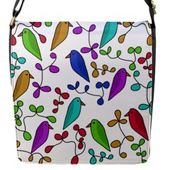 Birds And Flowers Flap Messenger Bag (s)