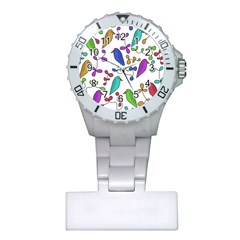 Birds And Flowers Plastic Nurses Watch by Valentinaart