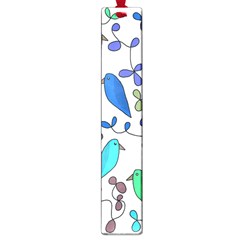 Birds And Flowers - Blue Large Book Marks