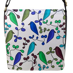 Birds And Flowers - Blue Flap Messenger Bag (s)