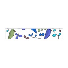 Birds And Flowers - Blue Flano Scarf (mini)