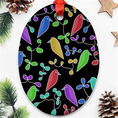 Birds And Flowers 2 Ornament (oval) 