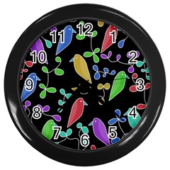 Birds And Flowers 2 Wall Clocks (black)