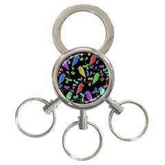 Birds And Flowers 2 3-ring Key Chains