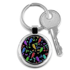 Birds And Flowers 2 Key Chains (round) 