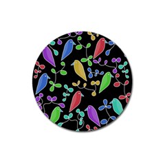 Birds And Flowers 2 Magnet 3  (round)