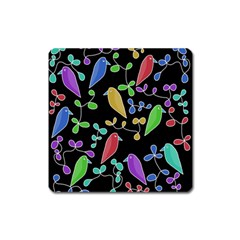 Birds And Flowers 2 Square Magnet by Valentinaart