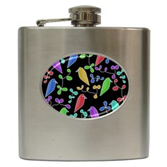 Birds And Flowers 2 Hip Flask (6 Oz) by Valentinaart