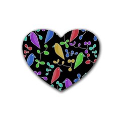 Birds And Flowers 2 Heart Coaster (4 Pack) 