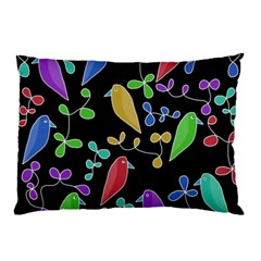 Birds And Flowers 2 Pillow Case by Valentinaart