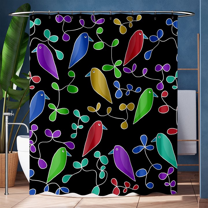 Birds and flowers 2 Shower Curtain 60  x 72  (Medium) 