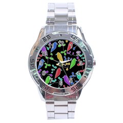 Birds And Flowers 2 Stainless Steel Analogue Watch