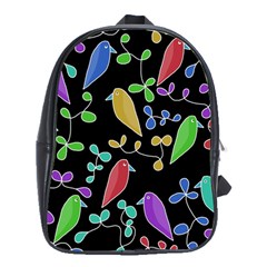 Birds And Flowers 2 School Bags (xl)  by Valentinaart