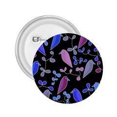 Flowers And Birds - Blue And Purple 2 25  Buttons