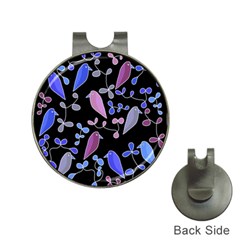 Flowers And Birds - Blue And Purple Hat Clips With Golf Markers