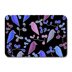 Flowers And Birds - Blue And Purple Plate Mats by Valentinaart