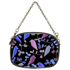 Flowers And Birds - Blue And Purple Chain Purses (one Side)  by Valentinaart