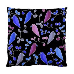 Flowers And Birds - Blue And Purple Standard Cushion Case (one Side) by Valentinaart