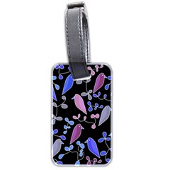 Flowers And Birds - Blue And Purple Luggage Tags (two Sides) by Valentinaart