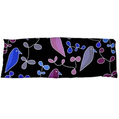 Flowers And Birds - Blue And Purple Body Pillow Case (dakimakura) by Valentinaart