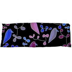 Flowers And Birds - Blue And Purple Body Pillow Case Dakimakura (two Sides)