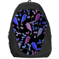 Flowers And Birds - Blue And Purple Backpack Bag