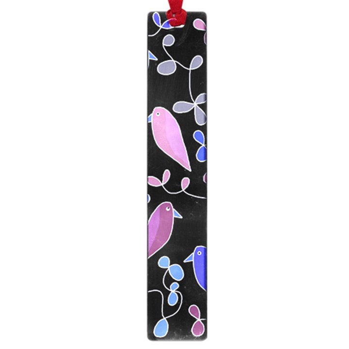 Flowers and birds - blue and purple Large Book Marks