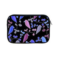 Flowers And Birds - Blue And Purple Apple Ipad Mini Zipper Cases